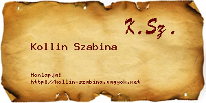 Kollin Szabina névjegykártya